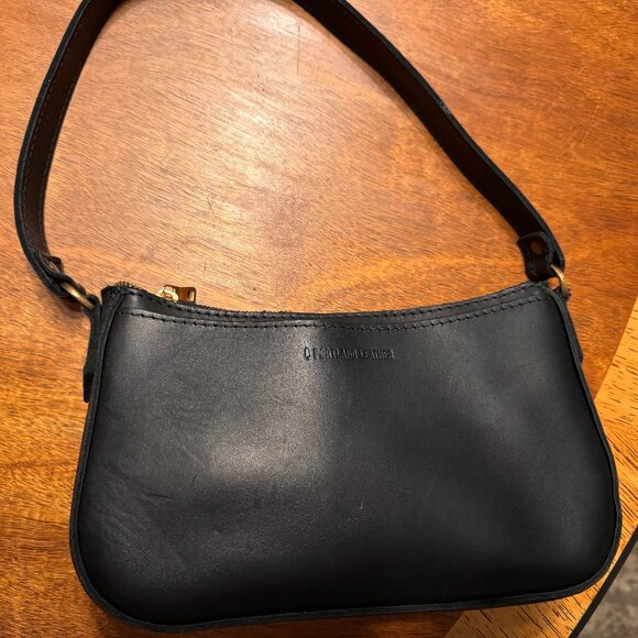 Portland Leather Goods Lucy Shoulder Bag Black 10" width - Picture 5 of 6